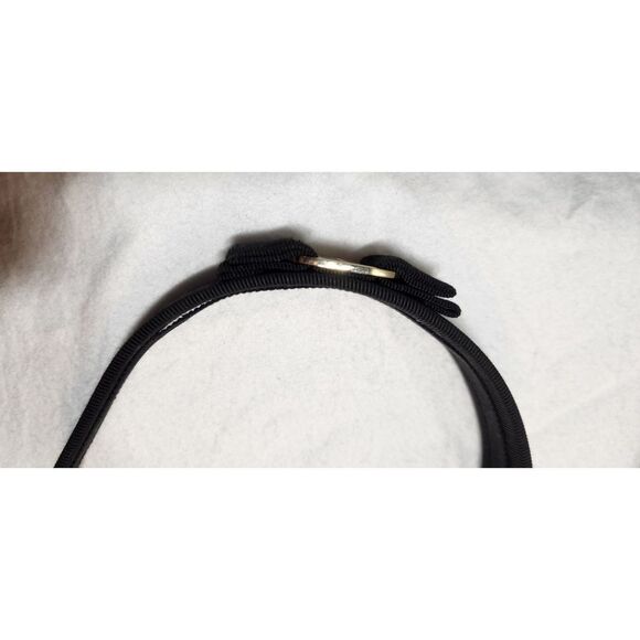 Ferragamo Vara Black Grosgrain Headband with Bow and Logo Hardware - Picture 8 of 9